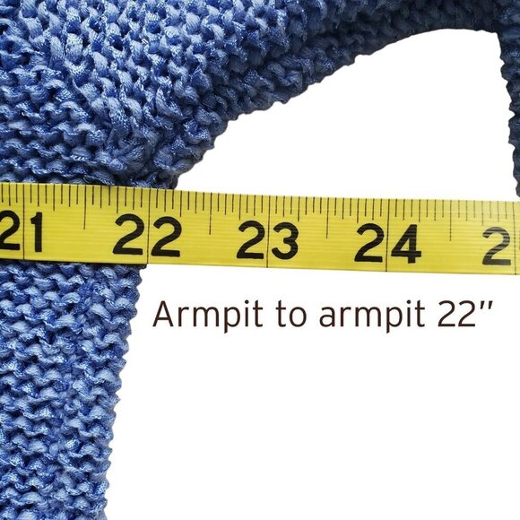 J.Jill Textured Open Weave Cotton Blend  Sweater Periwinkle Blue Size M - Picture 10 of 15